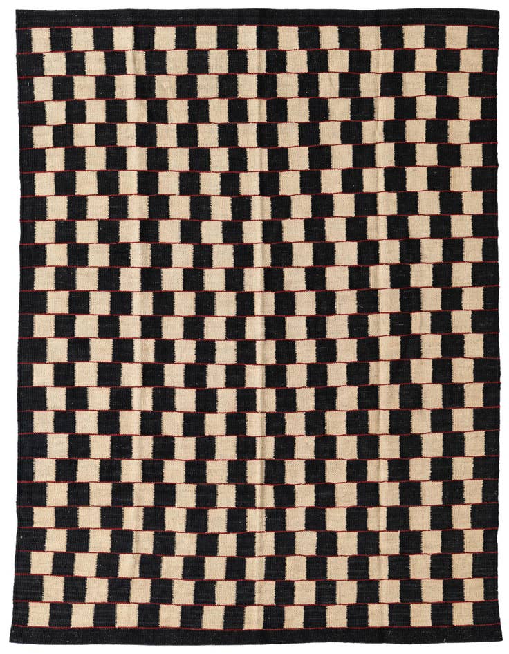 Detail image of 5' x 6' 3 Hand Woven Kilim Modern Wool Rug