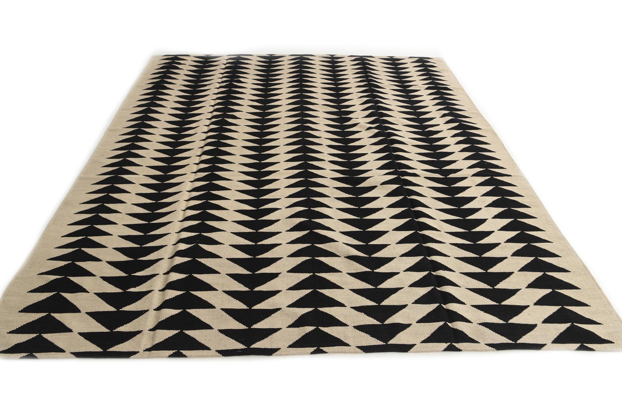 8' 2 x 9' 9 Hand Woven Kilim Modern Wool Rug