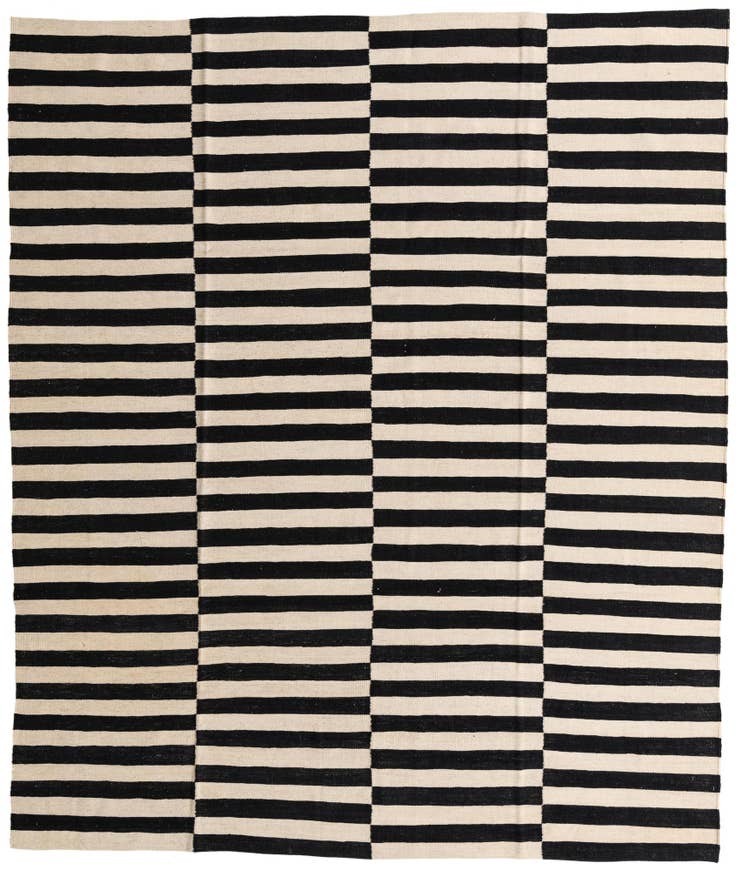 Detail image of 8' 4 x 9' 9 Hand Woven Kilim Modern Wool Rug