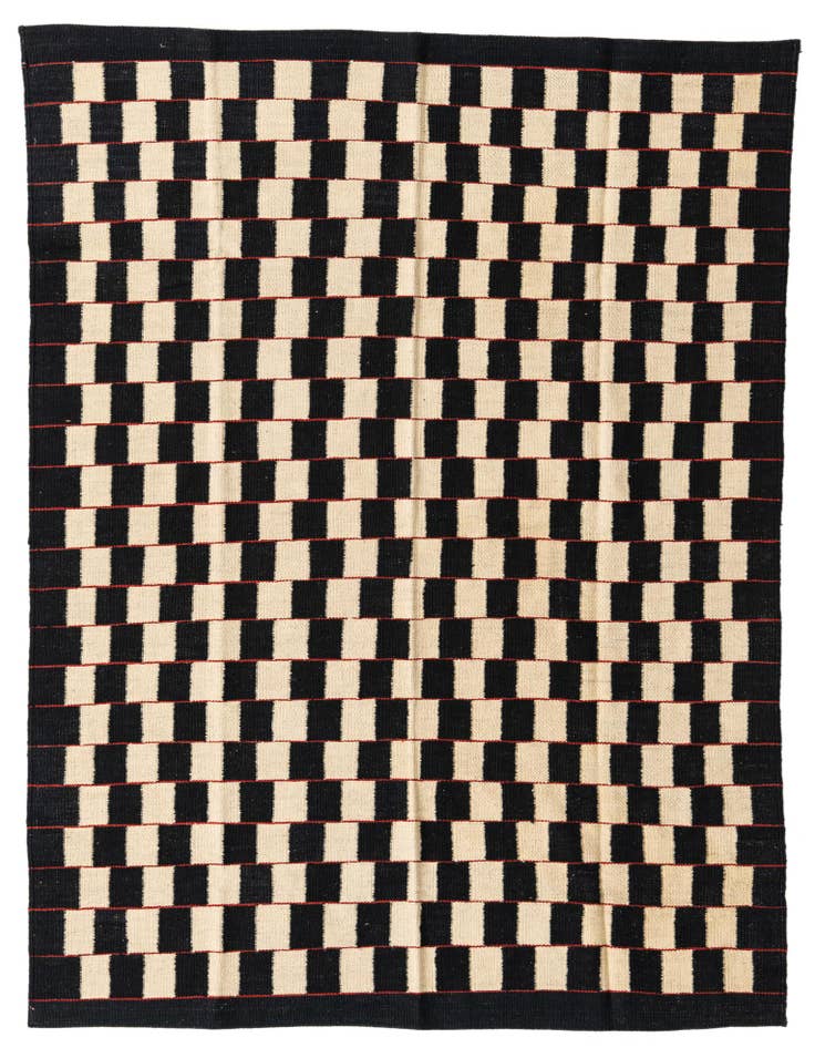 Detail image of 4' 9 x 6' 4 Hand Woven Kilim Modern Wool Rug
