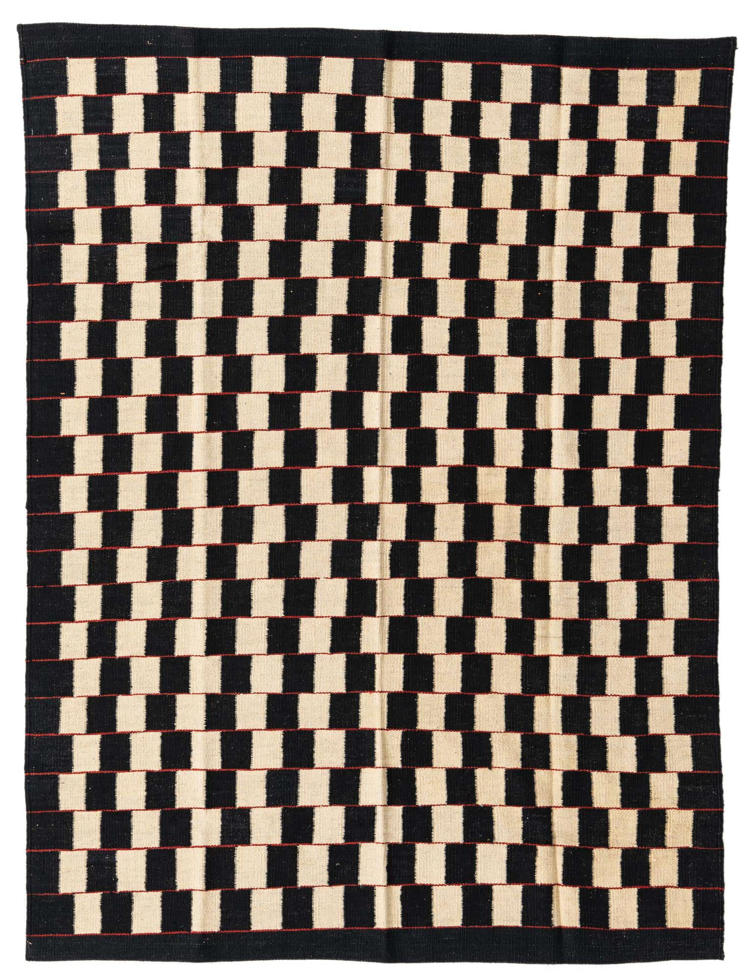 4' 9 x 6' 4 Hand Woven Kilim Modern Wool Rug