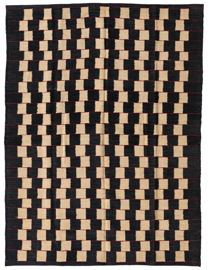 Detail image of 4' 3 x 5' 8 Hand Woven Kilim Modern Wool Rug