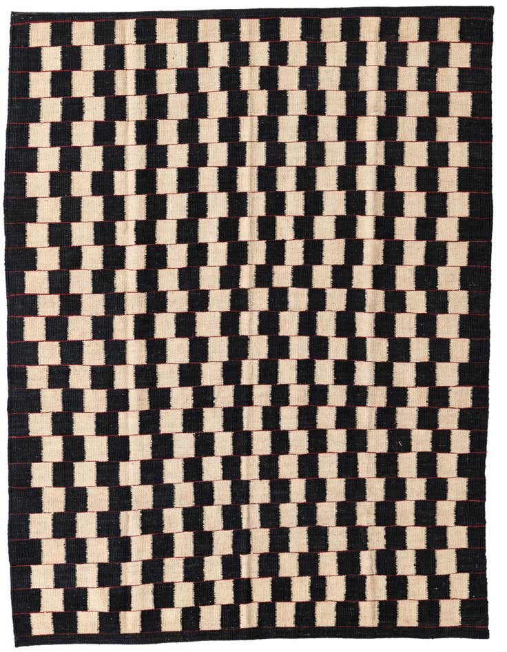 Detail image of 5' x 6' 3 Hand Woven Kilim Modern Wool Rug