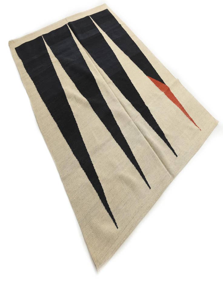 Detail image of 6' x 7' 9  Hand Woven Kilim Modern Wool Rug