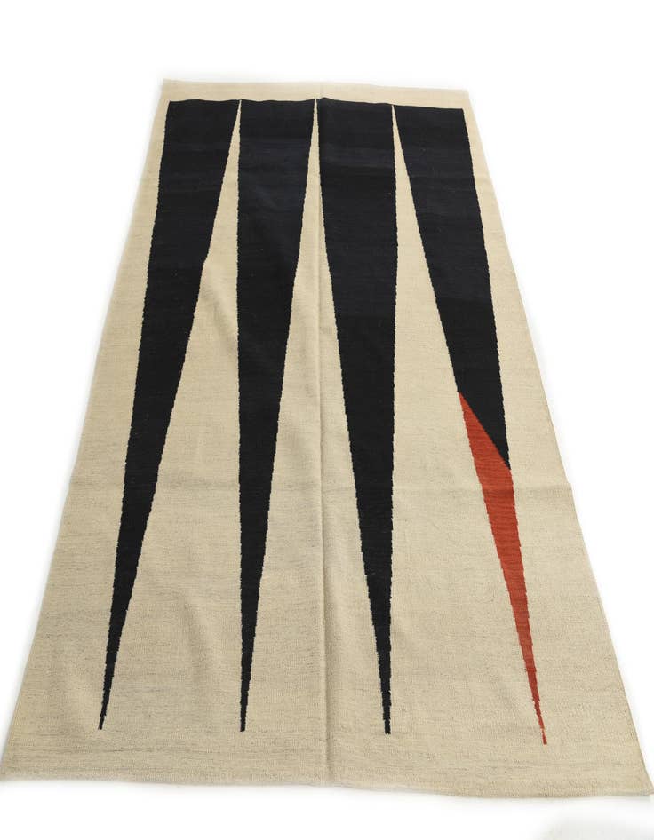 Detail image of 6' x 7' 9  Hand Woven Kilim Modern Wool Rug