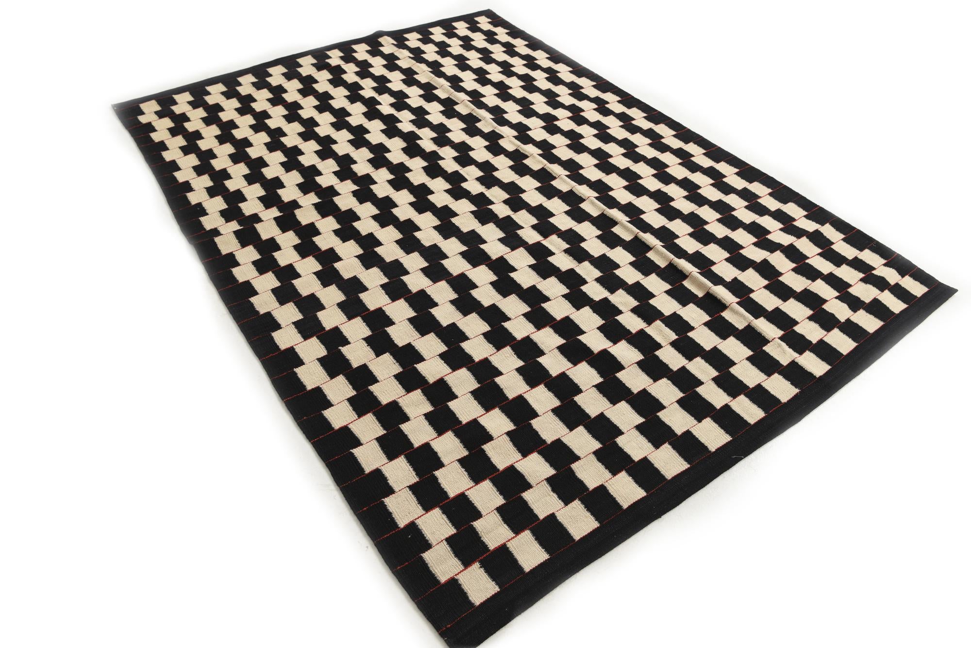 5' 8 x 7' 8 Hand Woven Kilim Modern Wool Rug
