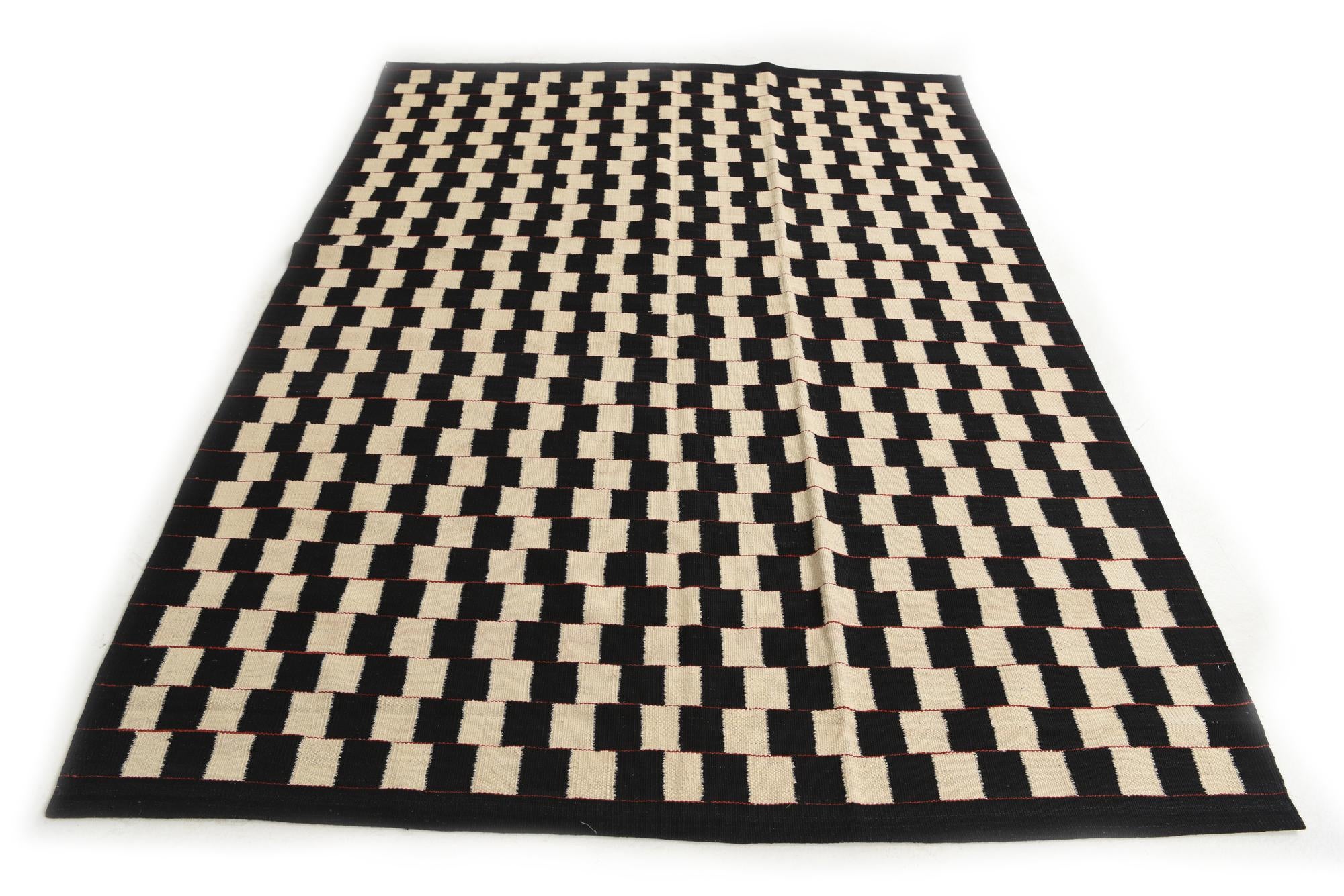 5' 8 x 7' 8 Hand Woven Kilim Modern Wool Rug