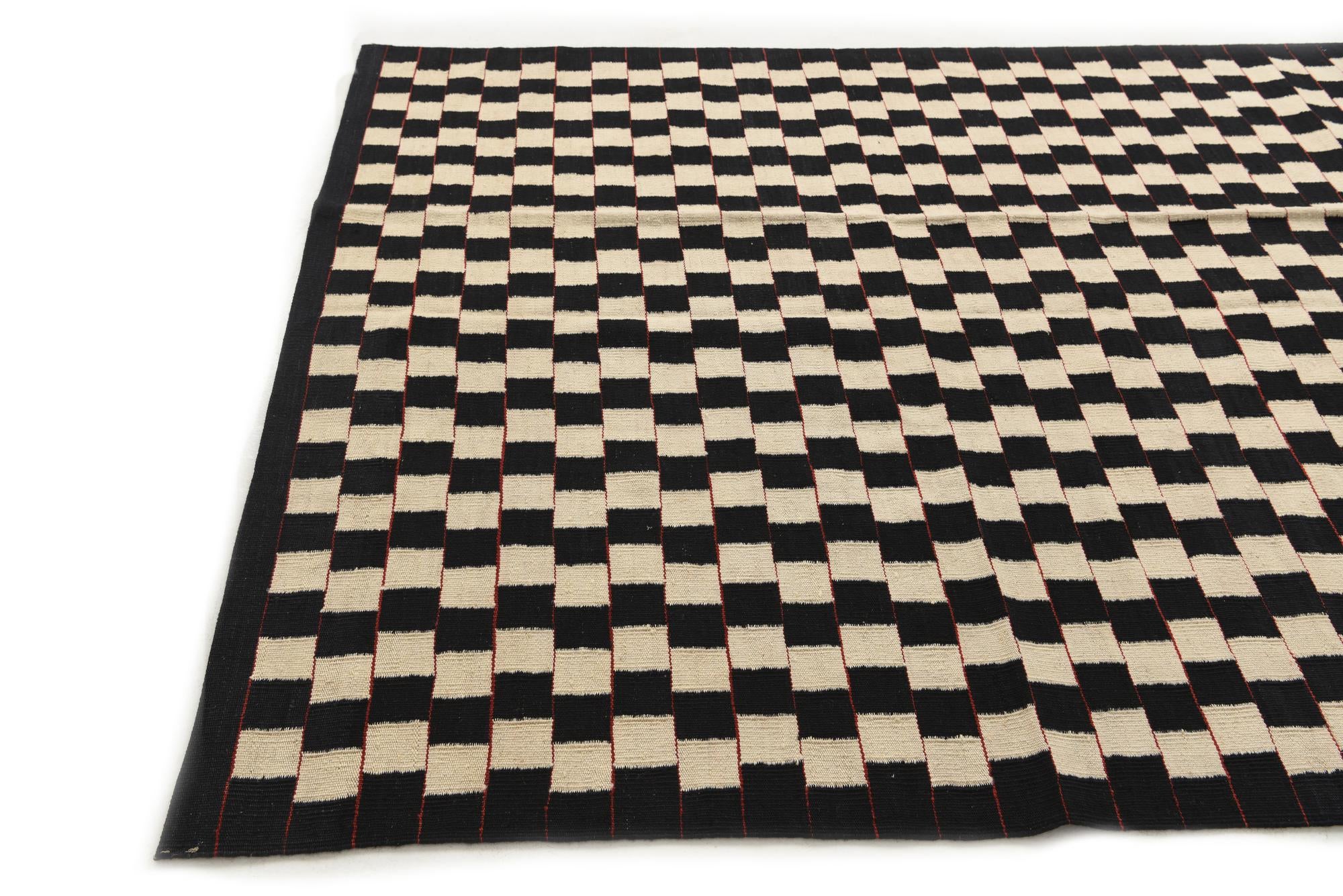 5' 8 x 7' 8 Hand Woven Kilim Modern Wool Rug