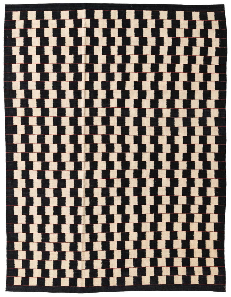 Detail image of 5' 8 x 7' 8 Hand Woven Kilim Modern Wool Rug