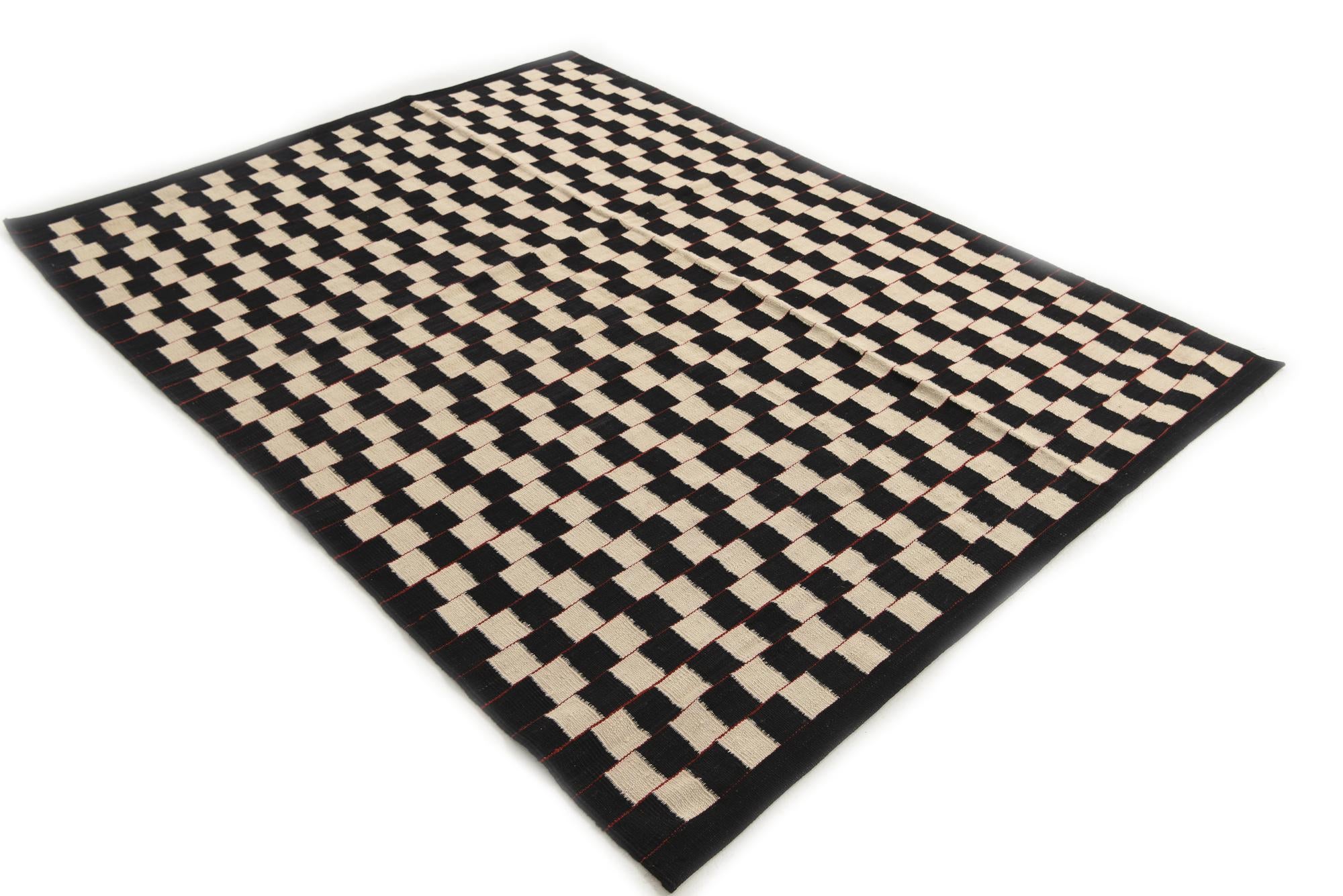 5' 8 x 7' 8 Hand Woven Kilim Modern Wool Rug