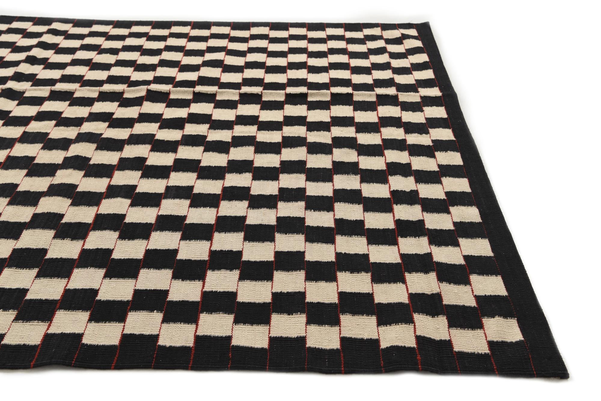 5' 8 x 7' 8 Hand Woven Kilim Modern Wool Rug