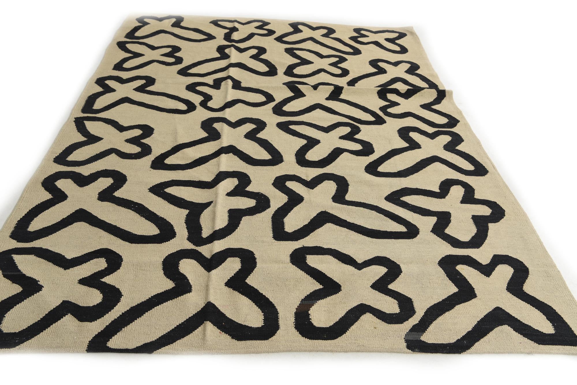 6' x 8' Hand Woven Kilim Modern Wool Rug