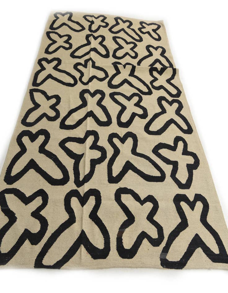 Detail image of 6' x 8'  Hand Woven Kilim Modern Wool Rug