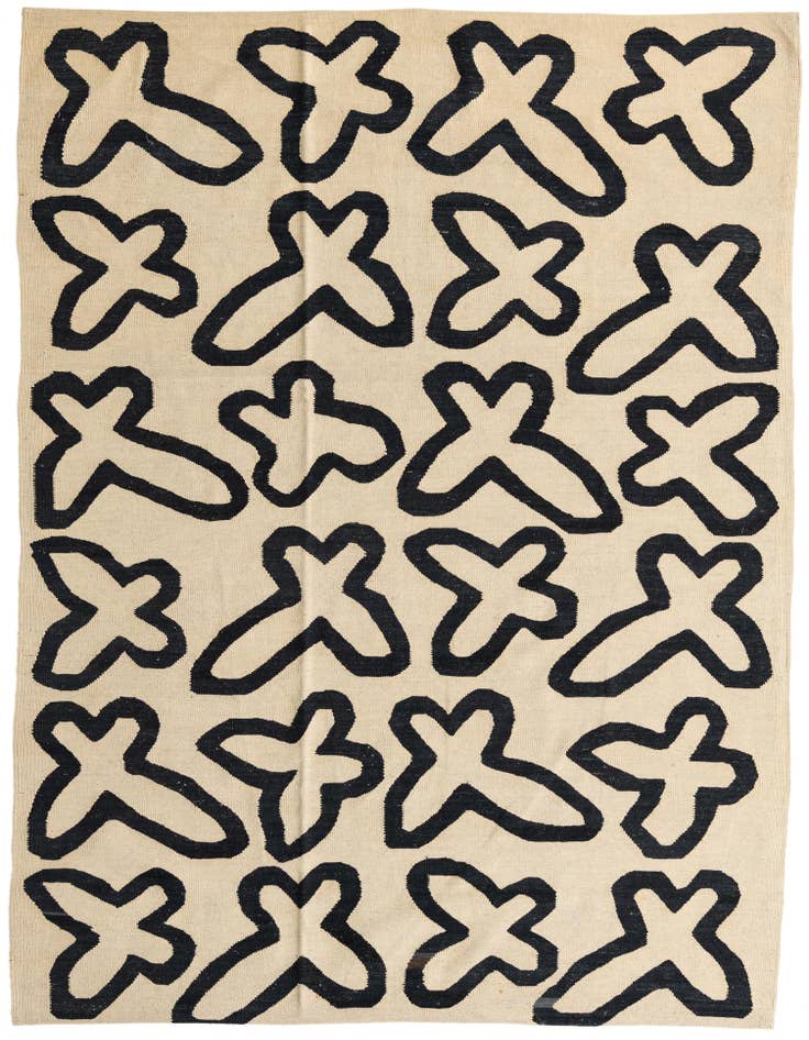Detail image of 6' x 8' Hand Woven Kilim Modern Wool Rug