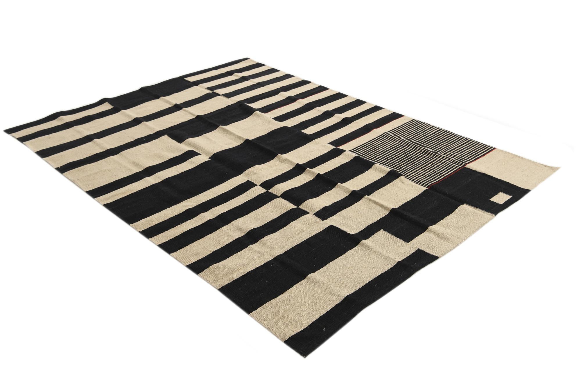 5' 10 x 7' 4 Hand Woven Kilim Modern Wool Rug