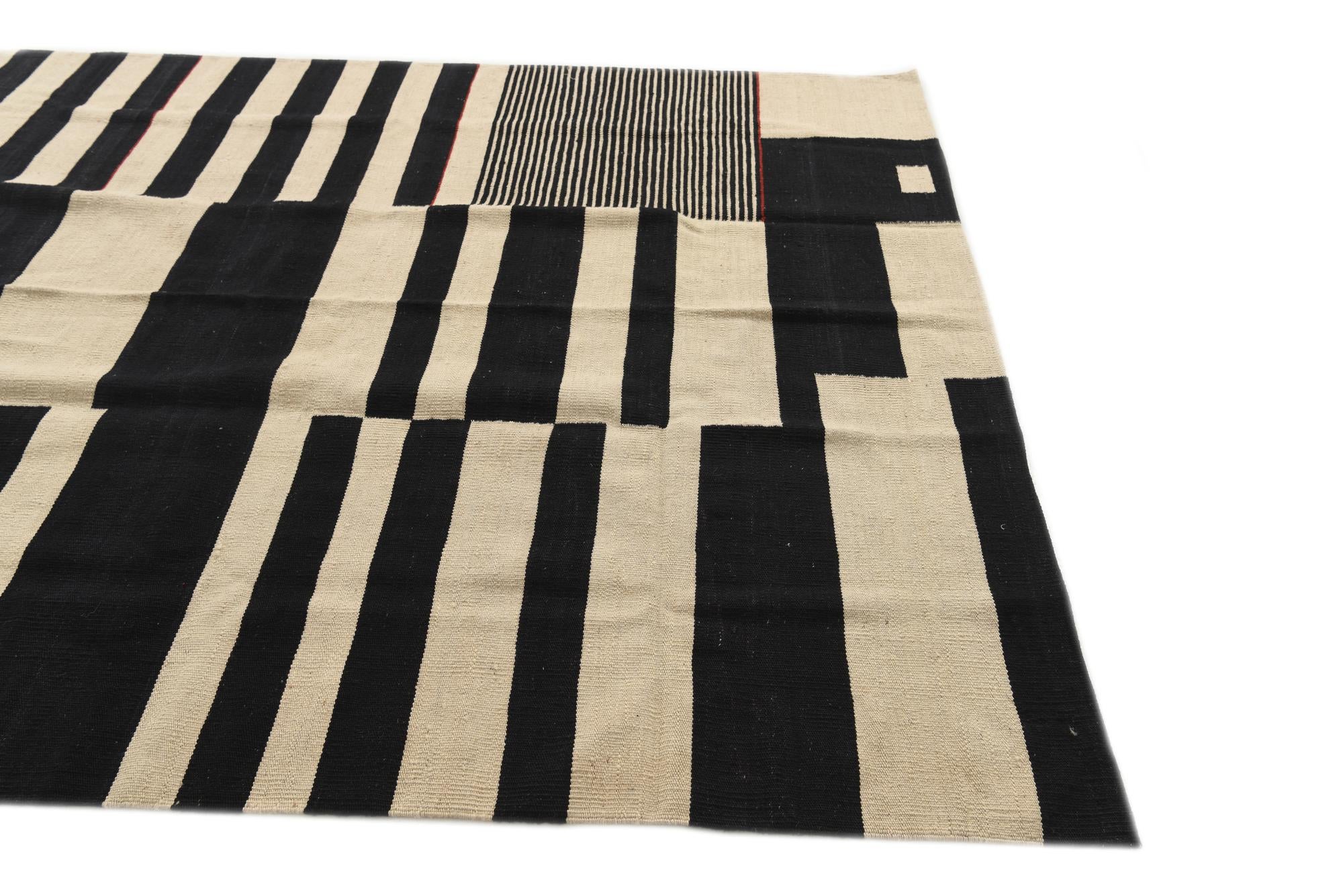 5' 10 x 7' 4 Hand Woven Kilim Modern Wool Rug