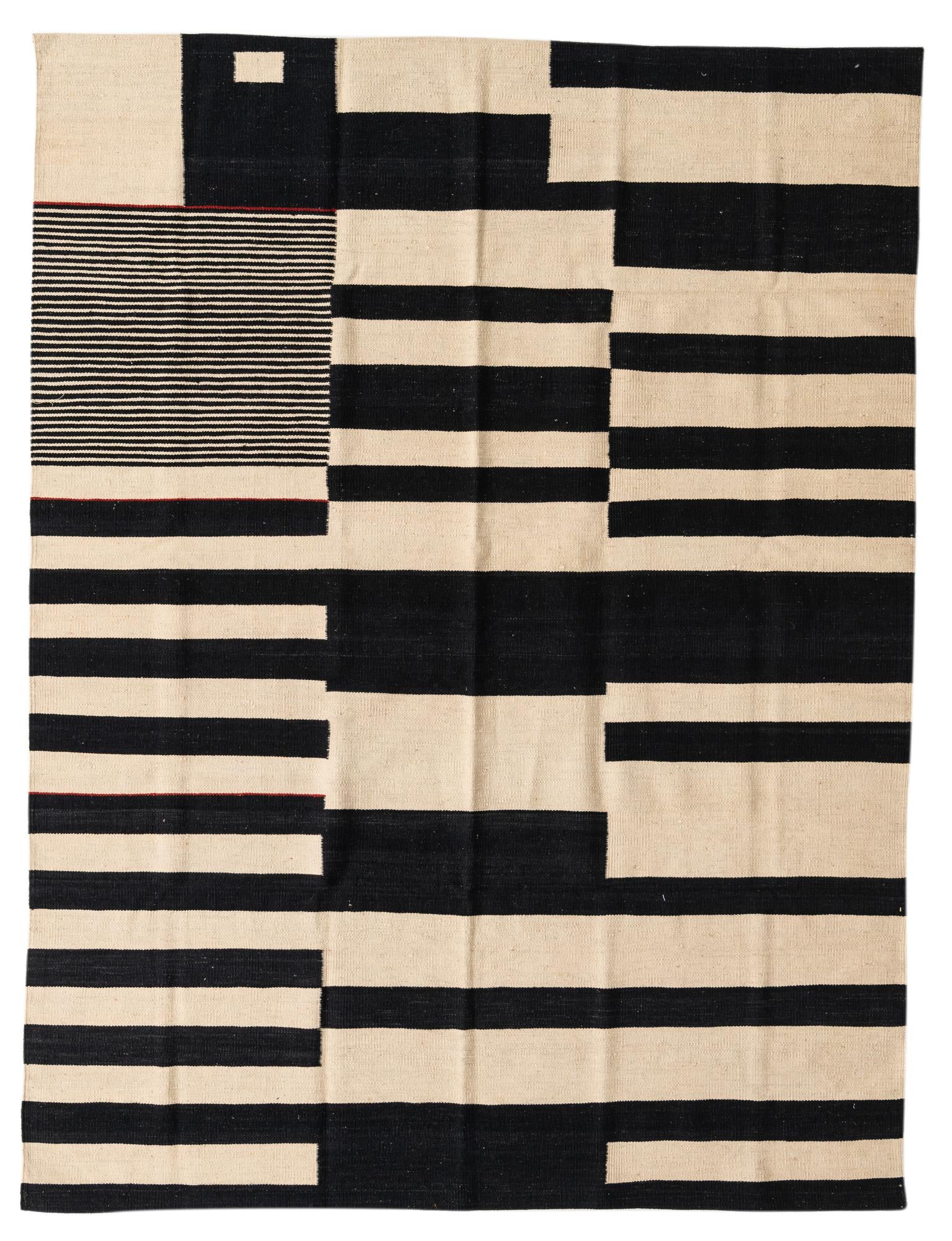5' 10 x 7' 4 Hand Woven Kilim Modern Wool Rug