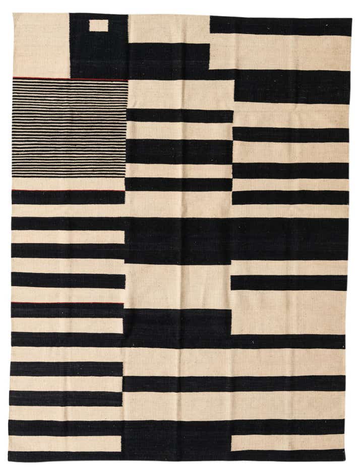 5' 10 x 7' 4 Hand Woven Kilim Modern Wool Rug