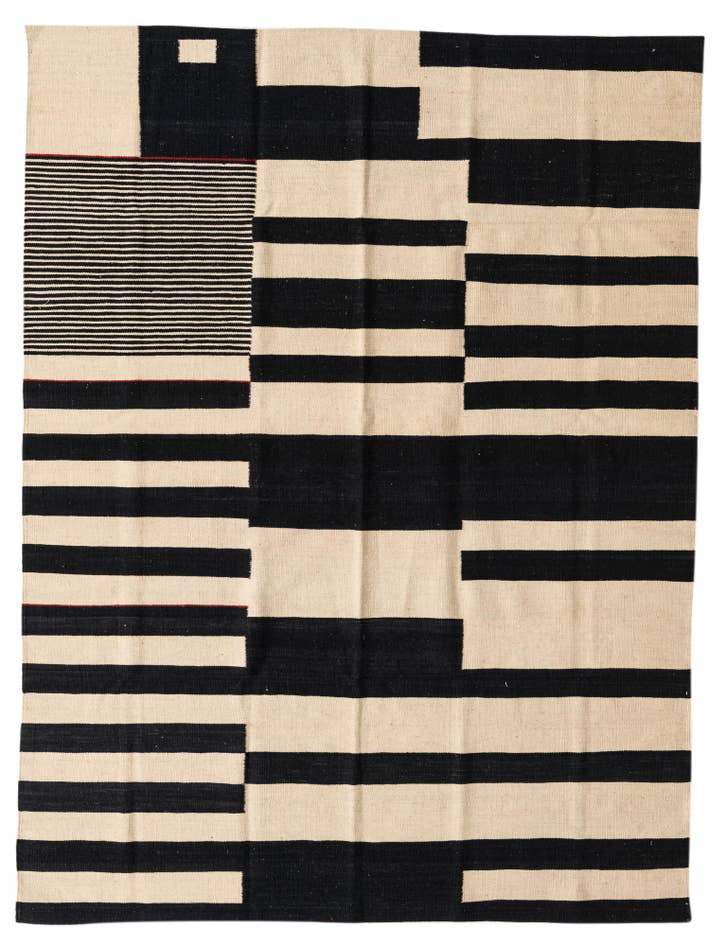 Detail image of 5' 10 x 7' 4 Hand Woven Kilim Modern Wool Rug