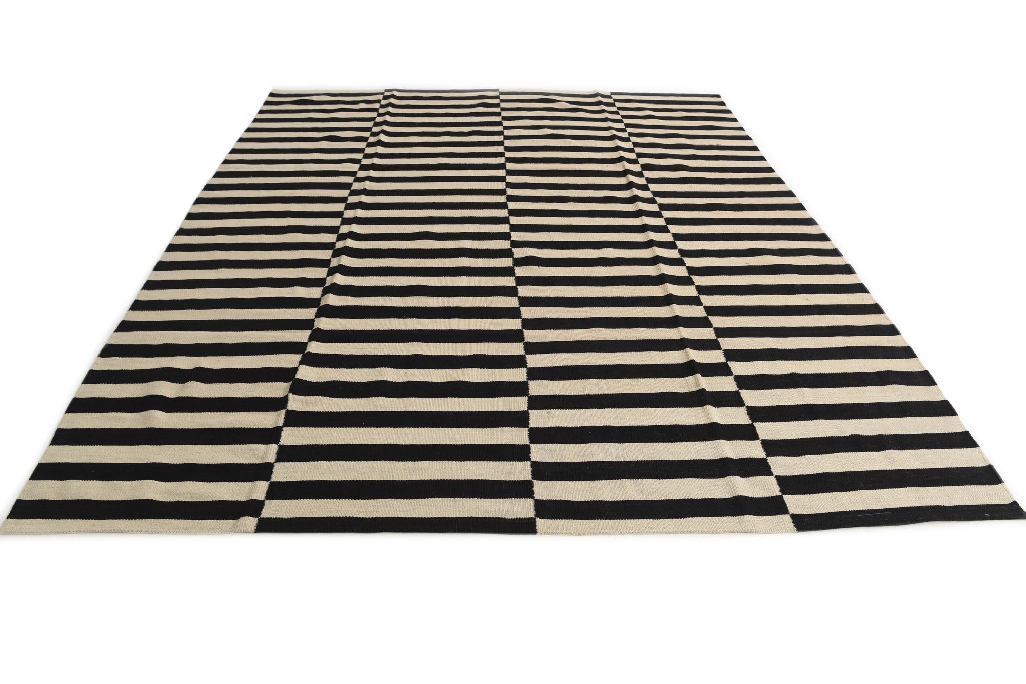 8' 3 x 9' 7 Hand Woven Kilim Modern Wool Rug