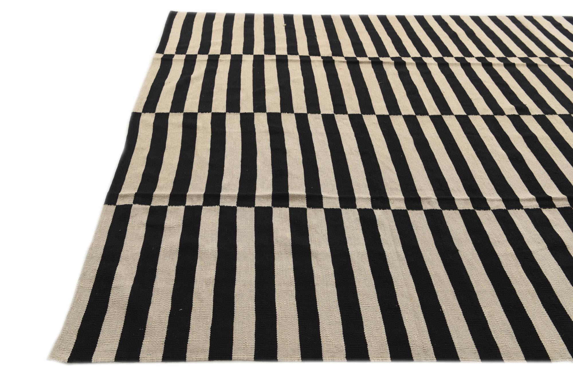 8' 3 x 9' 7 Hand Woven Kilim Modern Wool Rug
