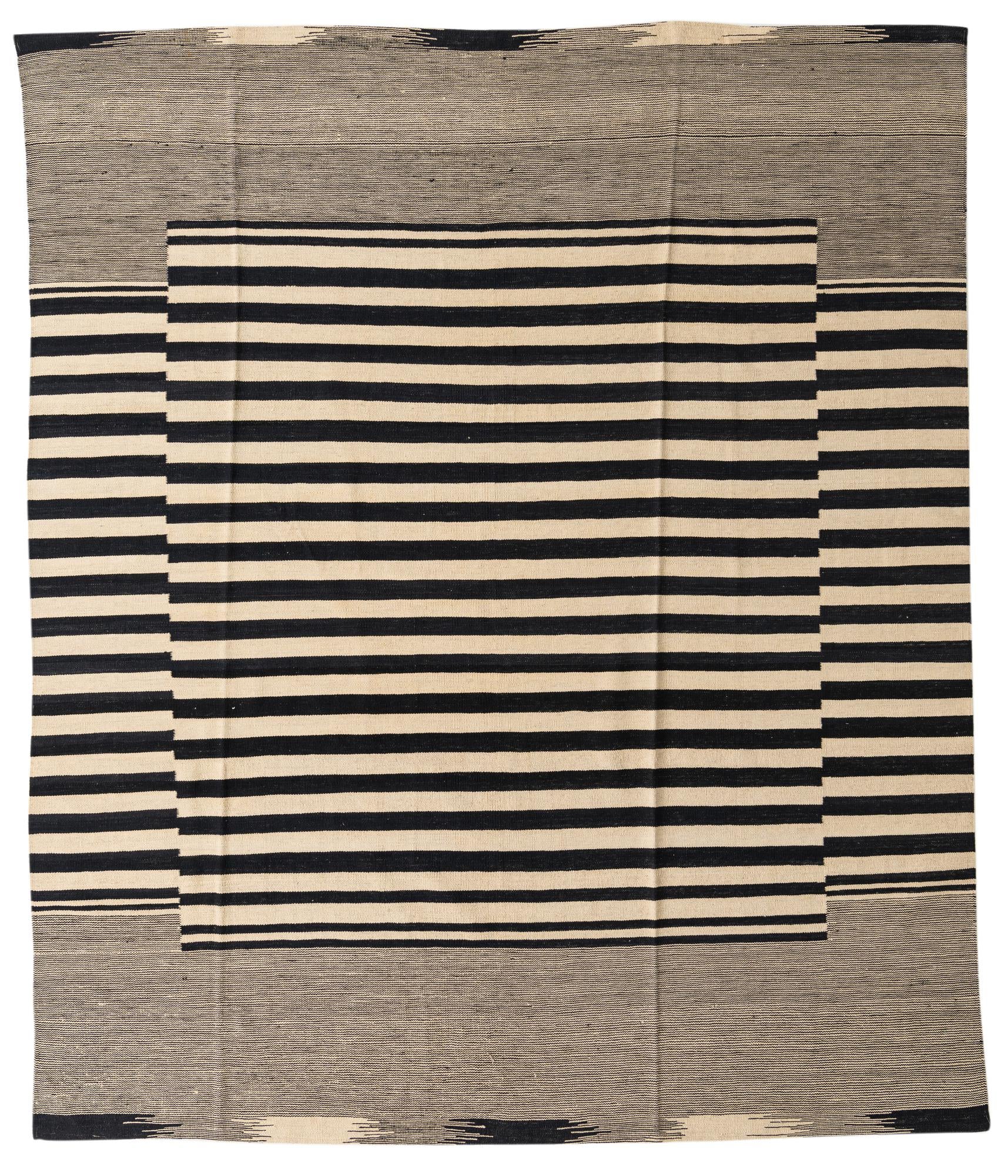 8' 2 x 9' 7 Hand Woven Kilim Modern Wool Rug