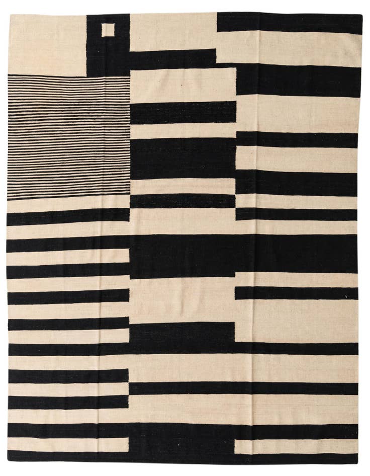 Detail image of 8' 7 x 9' 7 Hand Woven Kilim Modern Wool Rug
