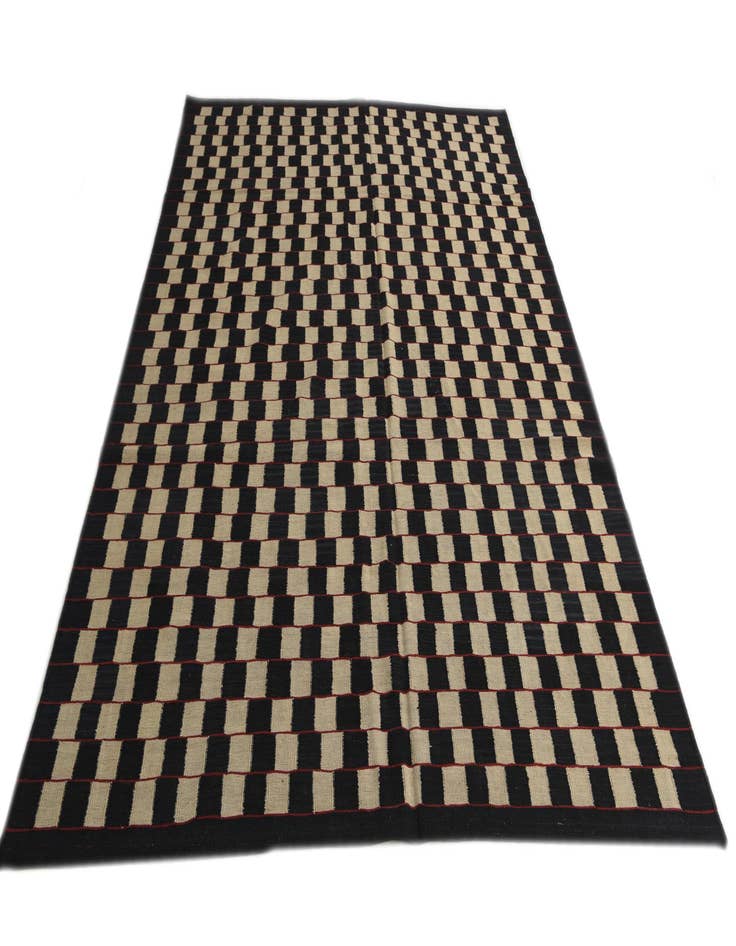 Detail image of 6' 9 x 9' 3  Hand Woven Kilim Modern Wool Rug