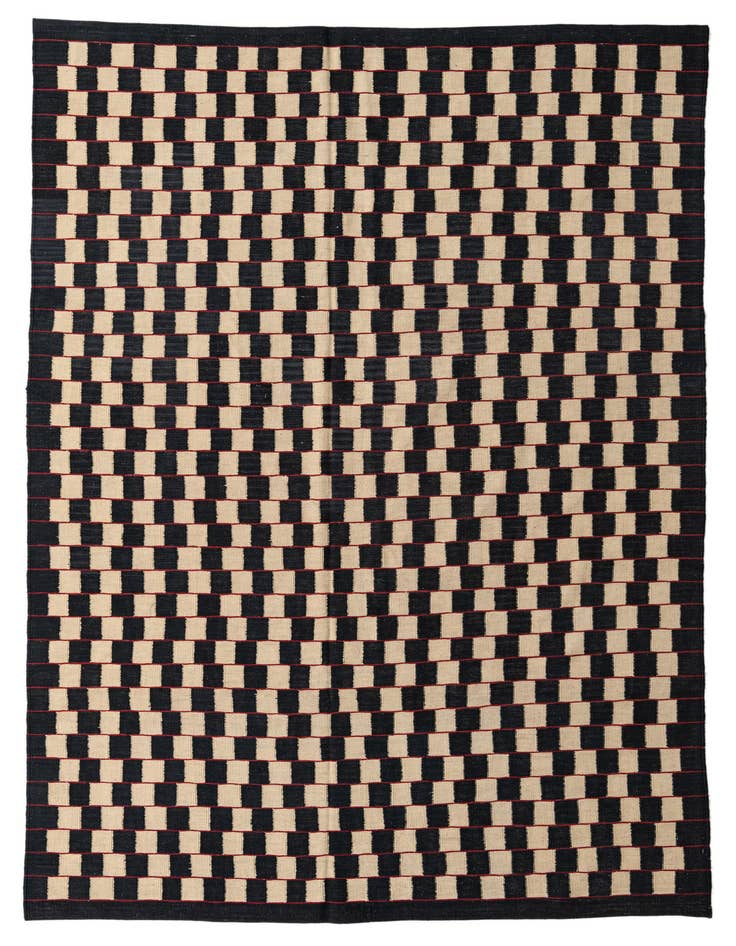 Detail image of 6' 9 x 9' 3 Hand Woven Kilim Modern Wool Rug