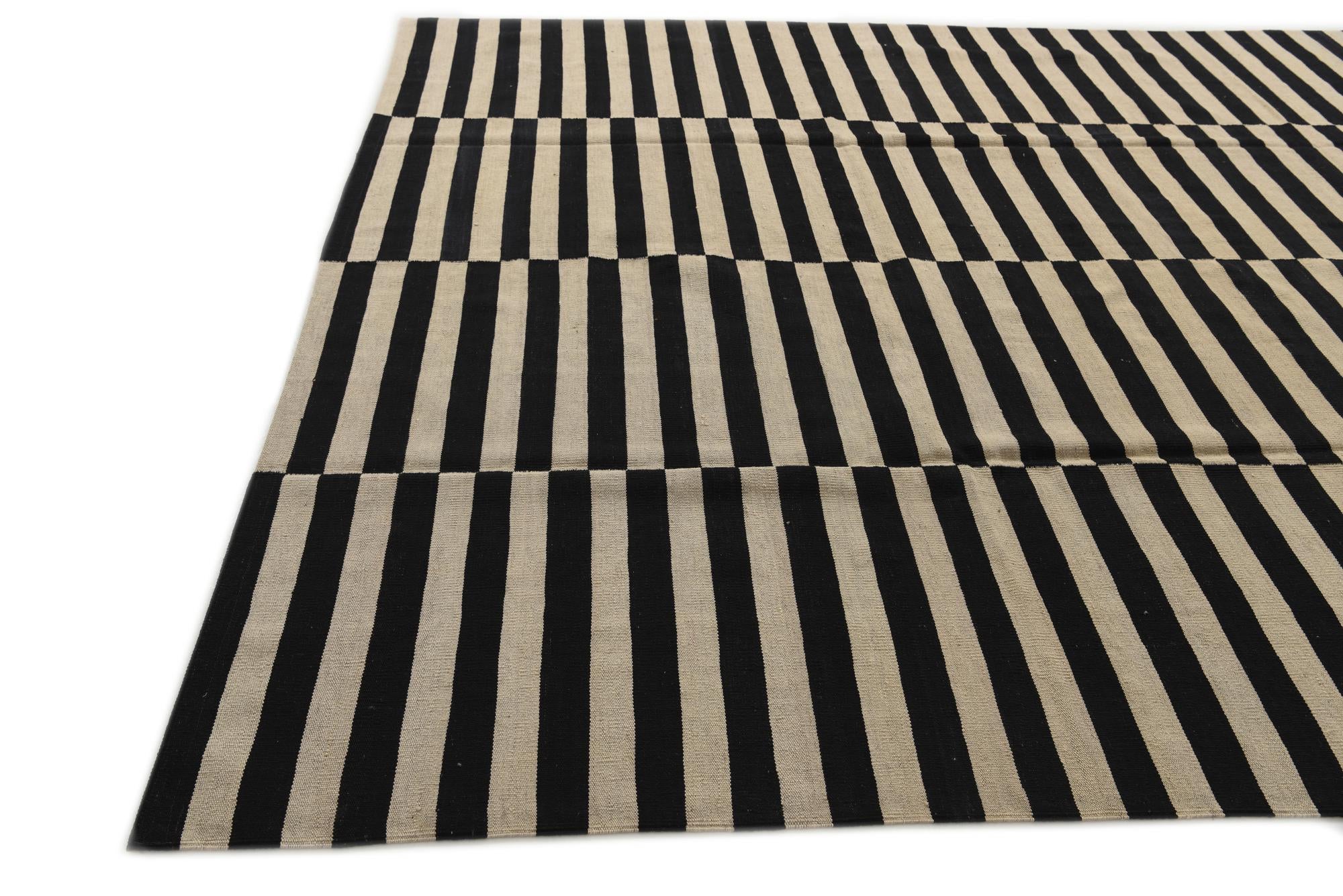 8' 7 x 11' 1 Hand Woven Kilim Modern Wool Rug
