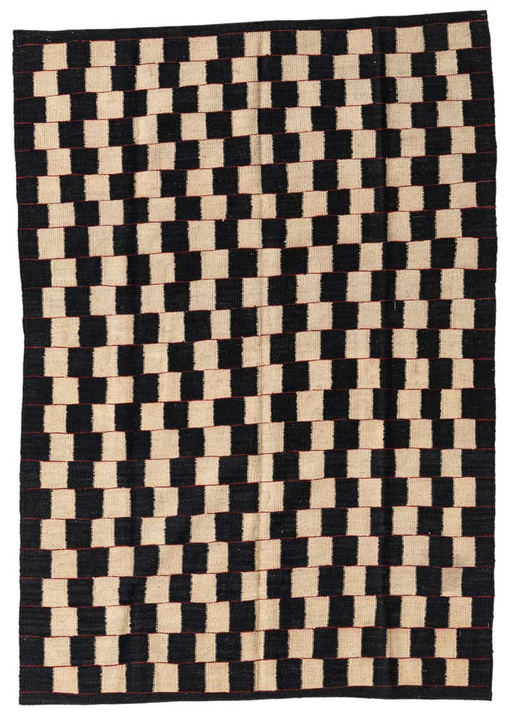 4' 2 x 5' 10 Hand Woven Kilim Modern Wool Rug