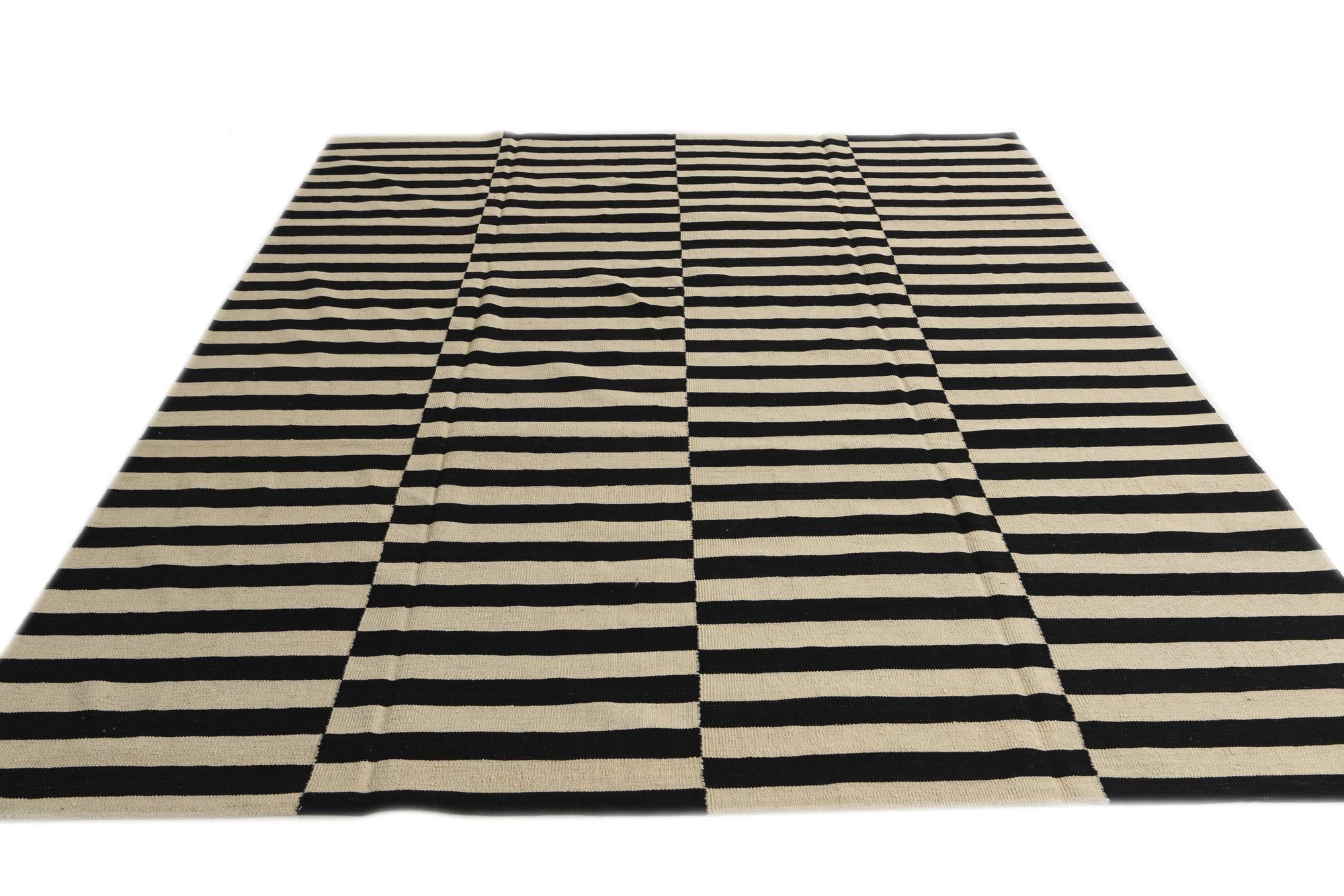 8' 7 x 9' 10 Hand Woven Kilim Modern Wool Rug