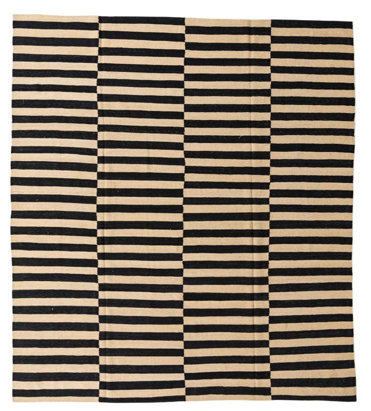 Detail image of 8' 8 x 9' 9 Hand Woven Kilim Modern Wool Rug