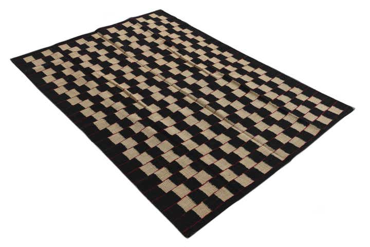 4' 2 x 5' 9 Hand Woven Kilim Modern Wool Rug