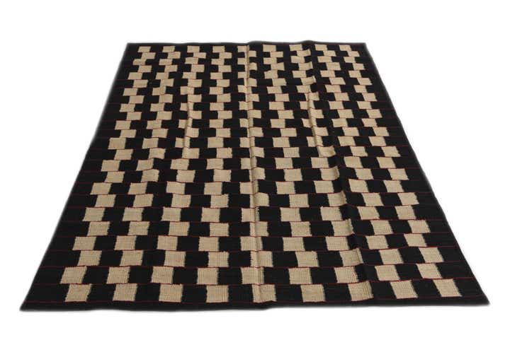 4' 2 x 5' 9 Hand Woven Kilim Modern Wool Rug
