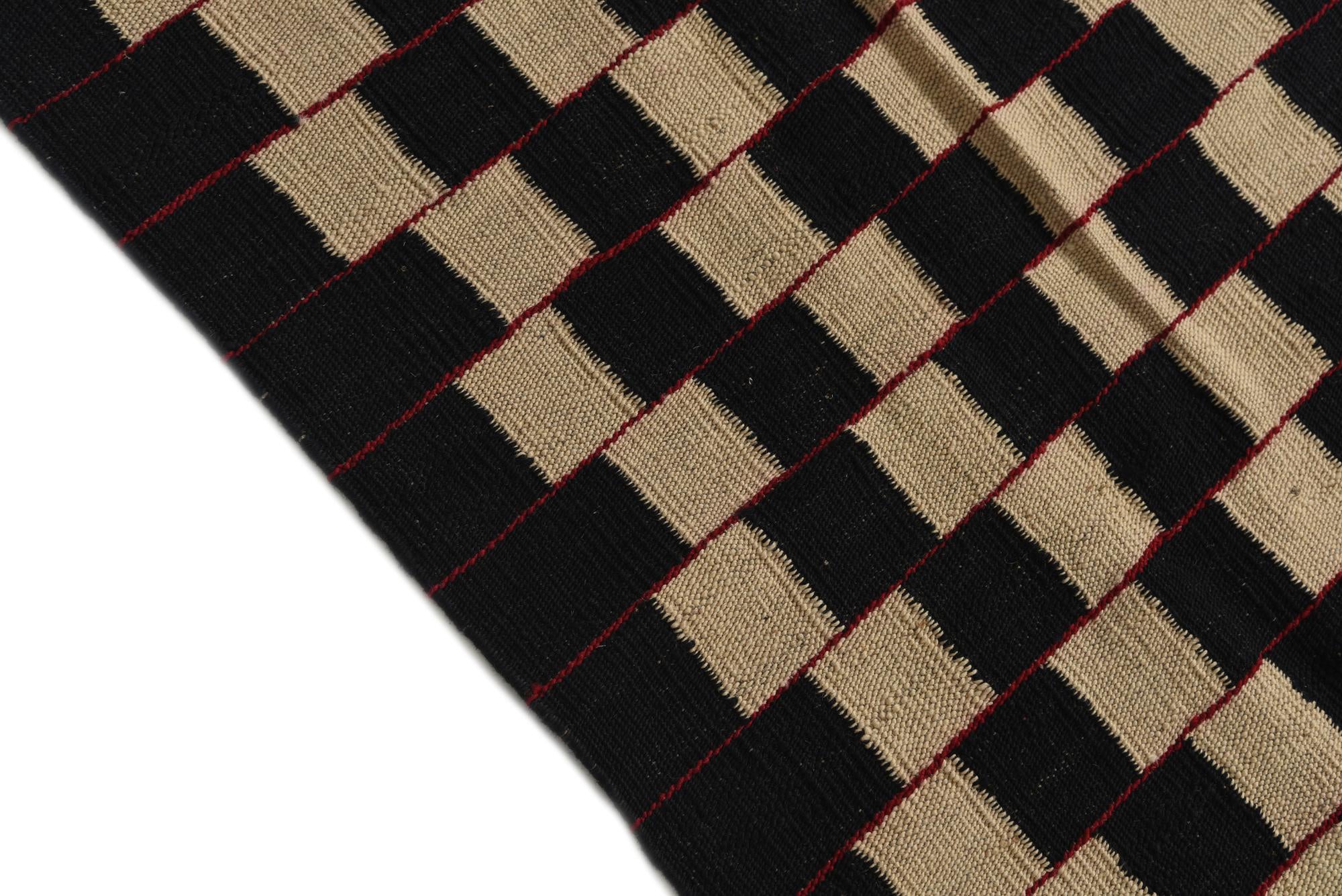 4' 2 x 5' 9 Hand Woven Kilim Modern Wool Rug