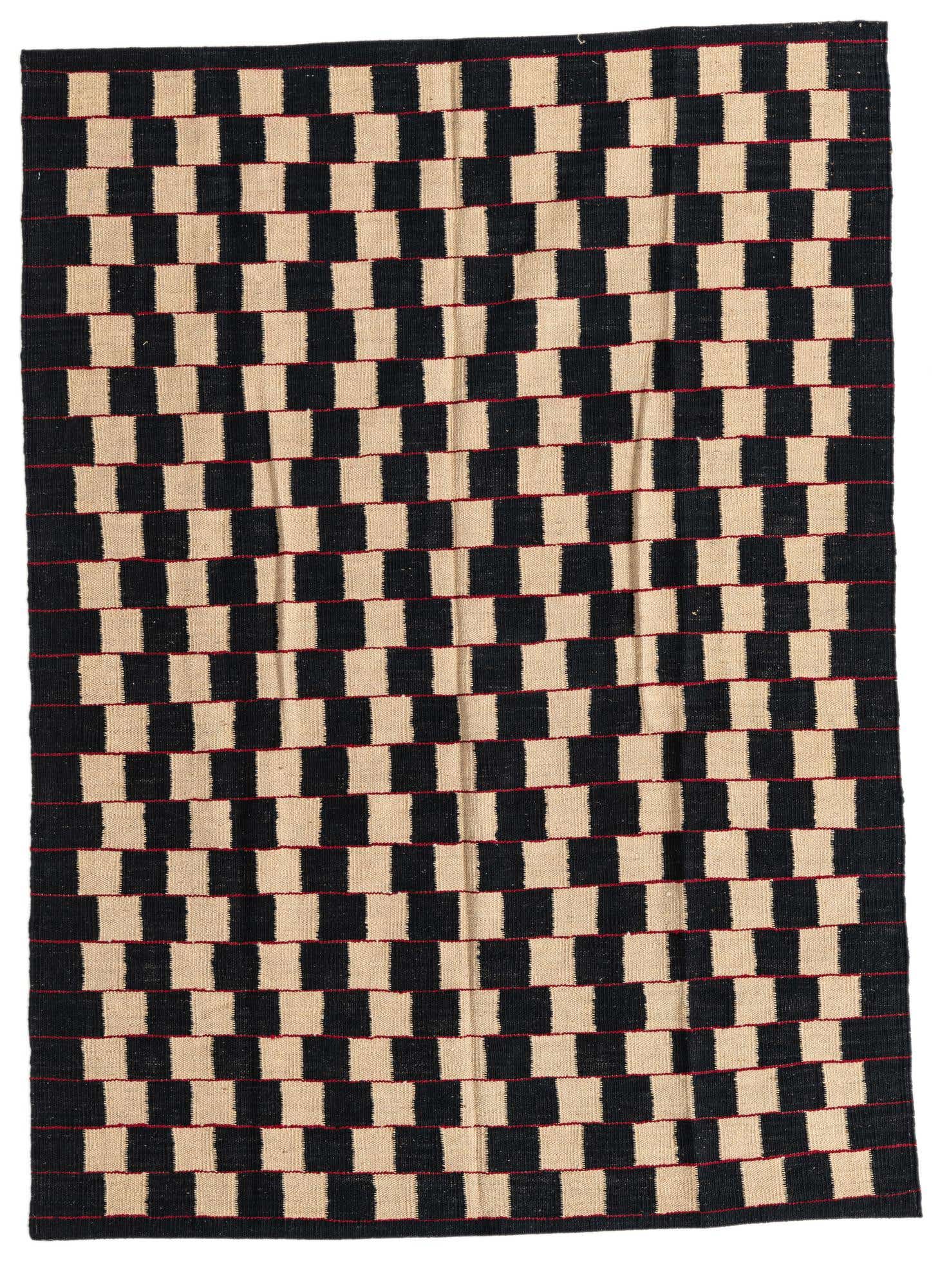 4' 2 x 5' 9 Hand Woven Kilim Modern Wool Rug