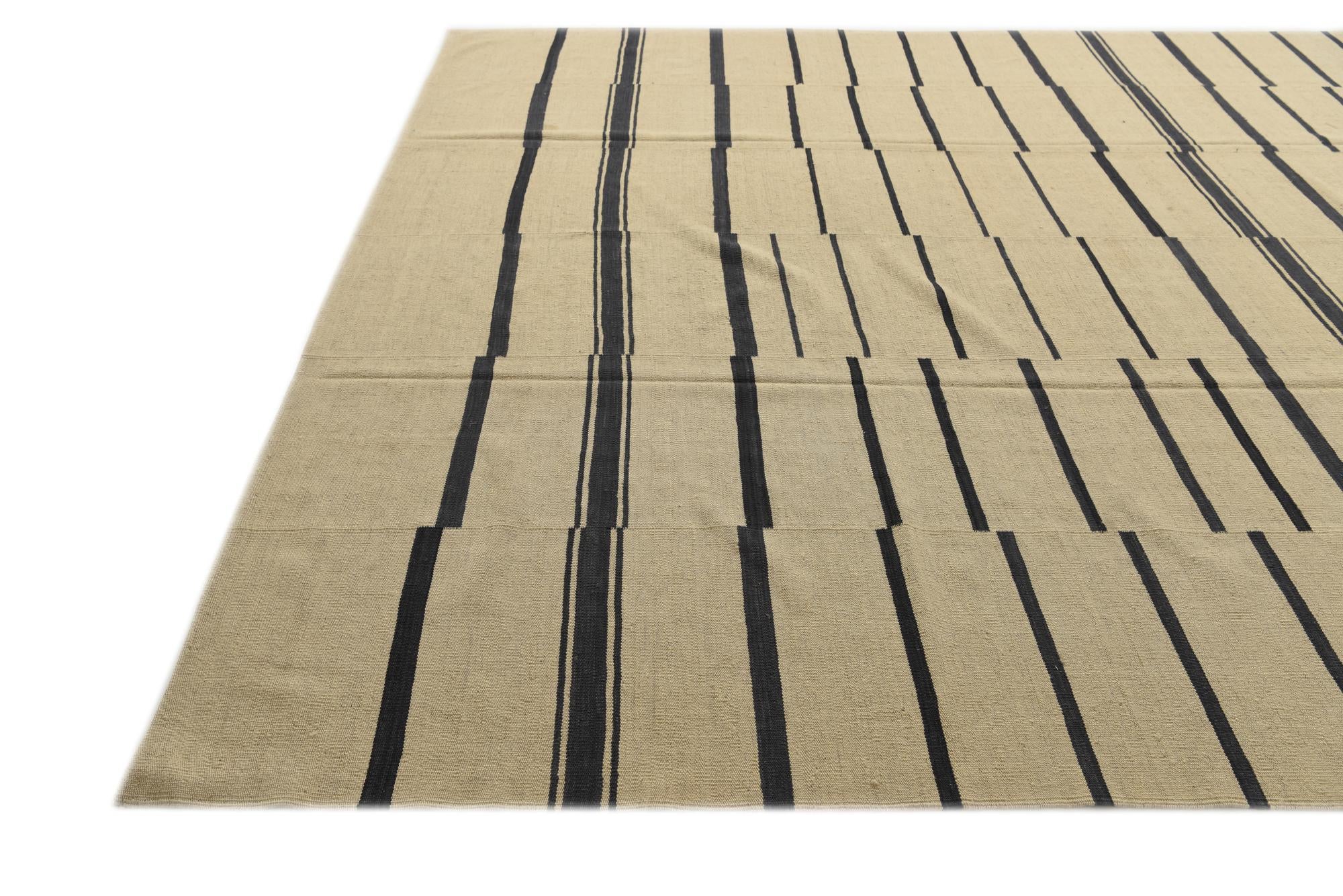 9' 9 x 13' Hand Woven Kilim Modern Wool Rug