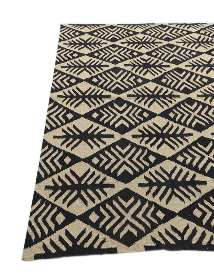 Detail image of 7' x 9' 9  Hand Woven Kilim Modern Wool Rug