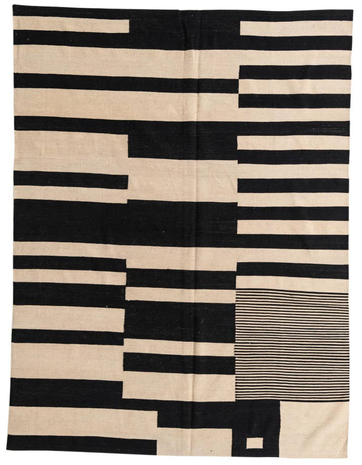 Detail image of 6' 9 x 9' 6 Hand Woven Kilim Modern Wool Rug
