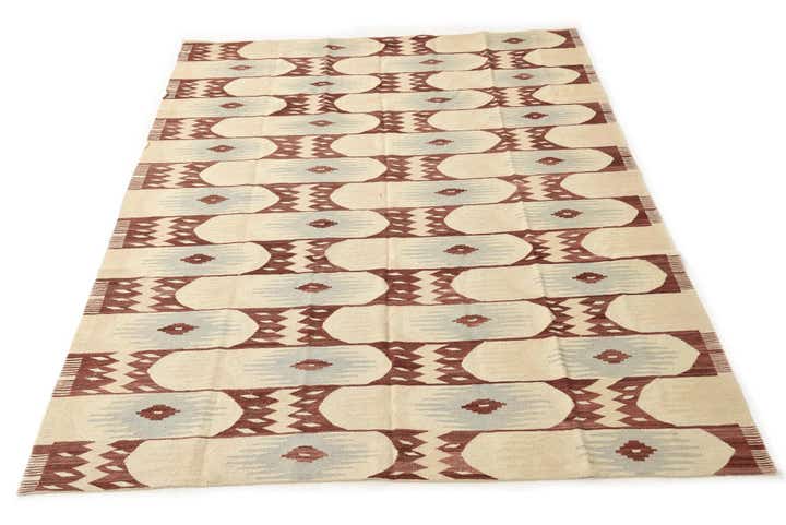 6' 10 x 9' 4 Hand Woven Kilim Modern Wool Rug