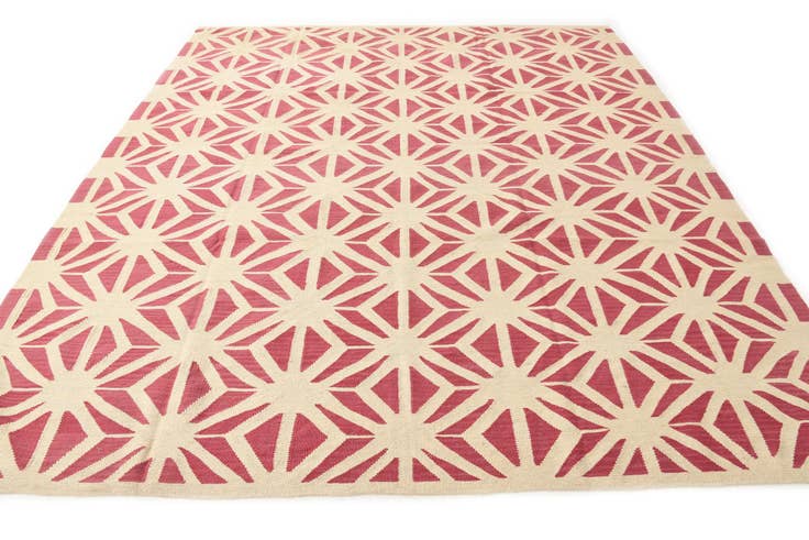 Detail image of 8' 6 x 9' 9 Hand Woven Kilim Modern Wool Rug