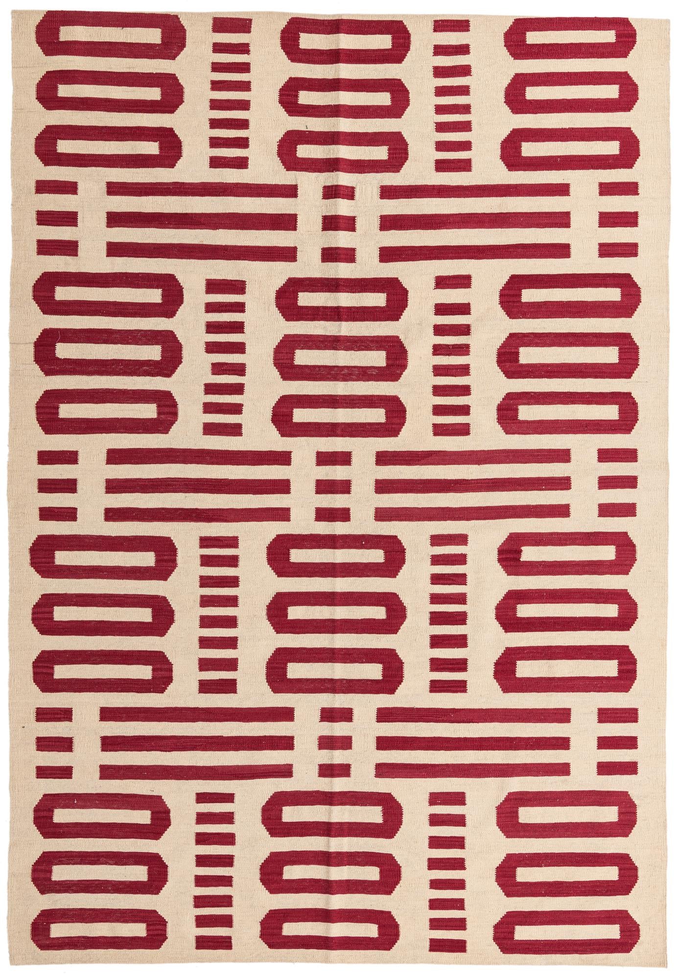 6' 9 x 9' 9 Hand Woven Kilim Modern Wool Rug