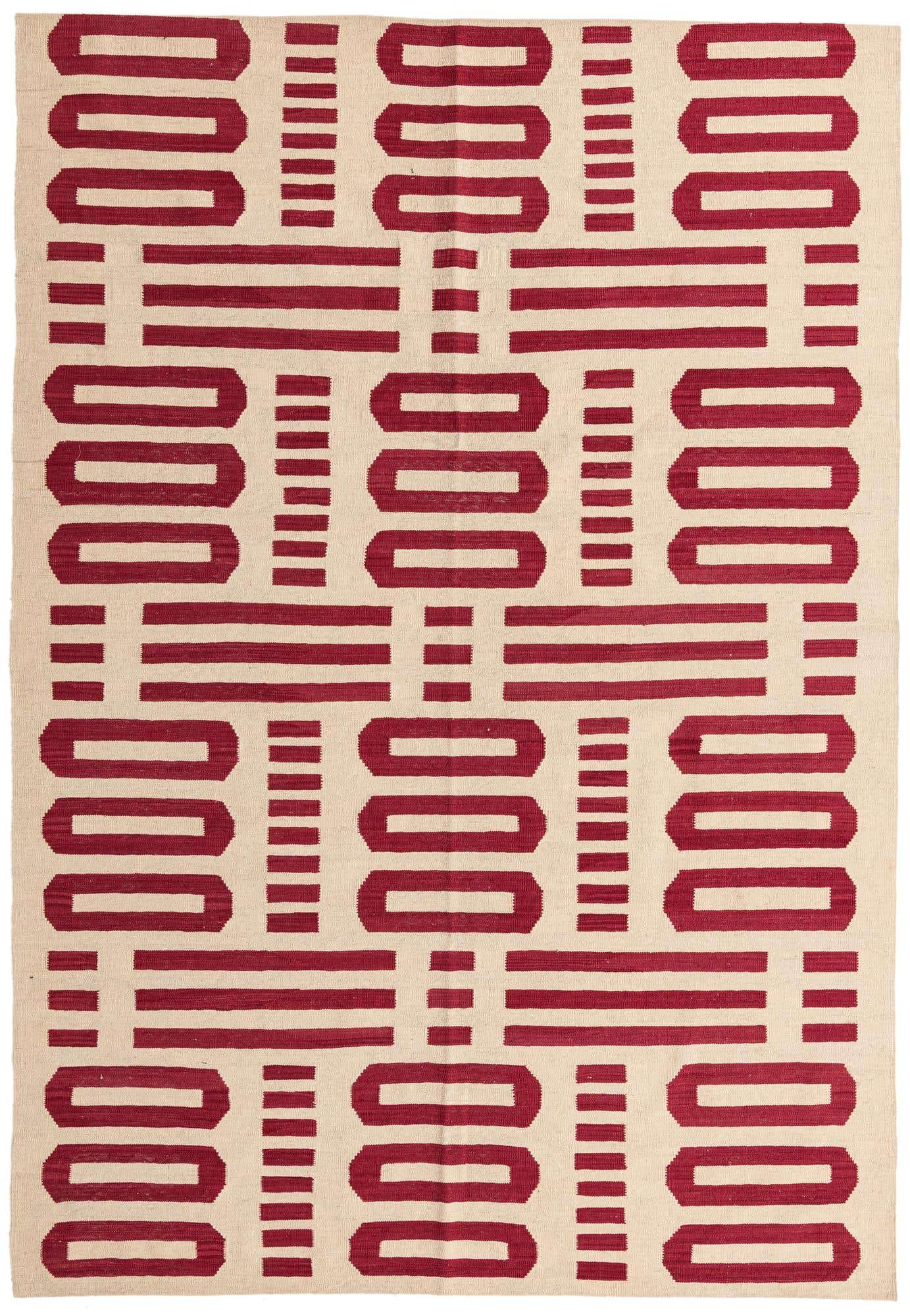 6' 9 x 9' 9 Hand Woven Kilim Modern Wool Rug