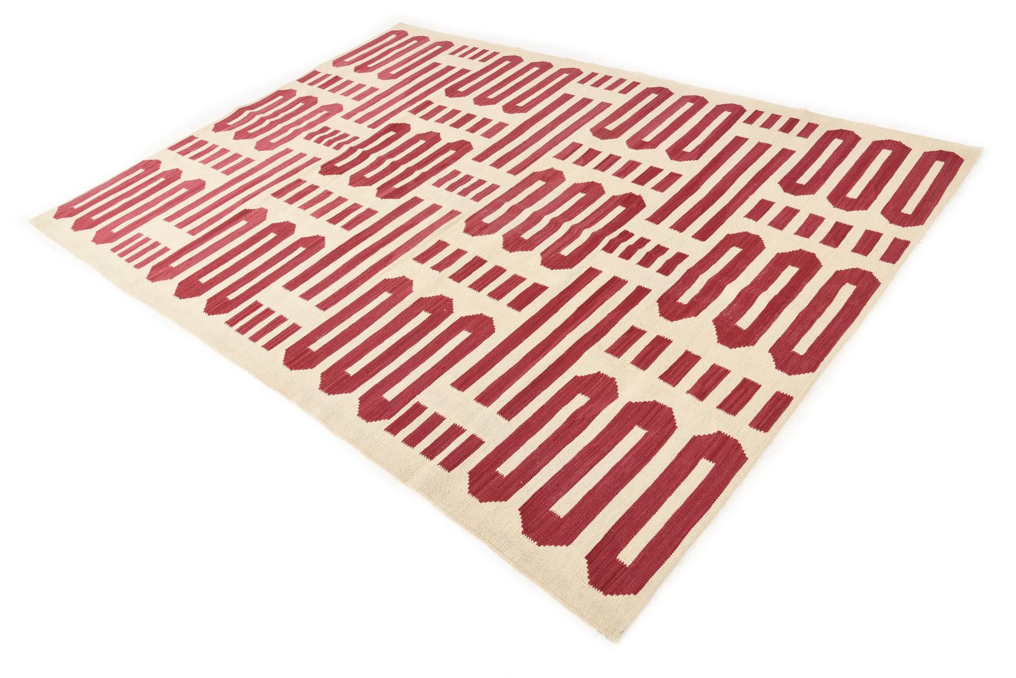 5' 9 x 7' 9 Hand Woven Kilim Modern Wool Rug