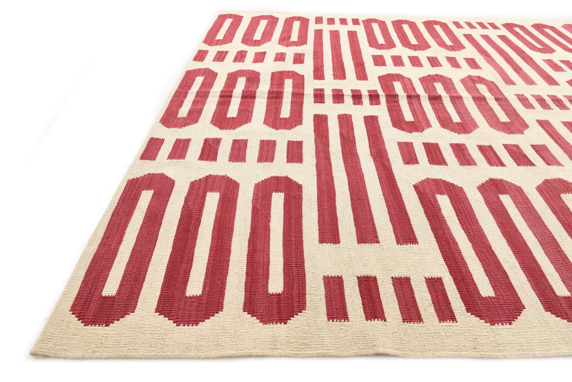 5' 9 x 7' 9 Hand Woven Kilim Modern Wool Rug