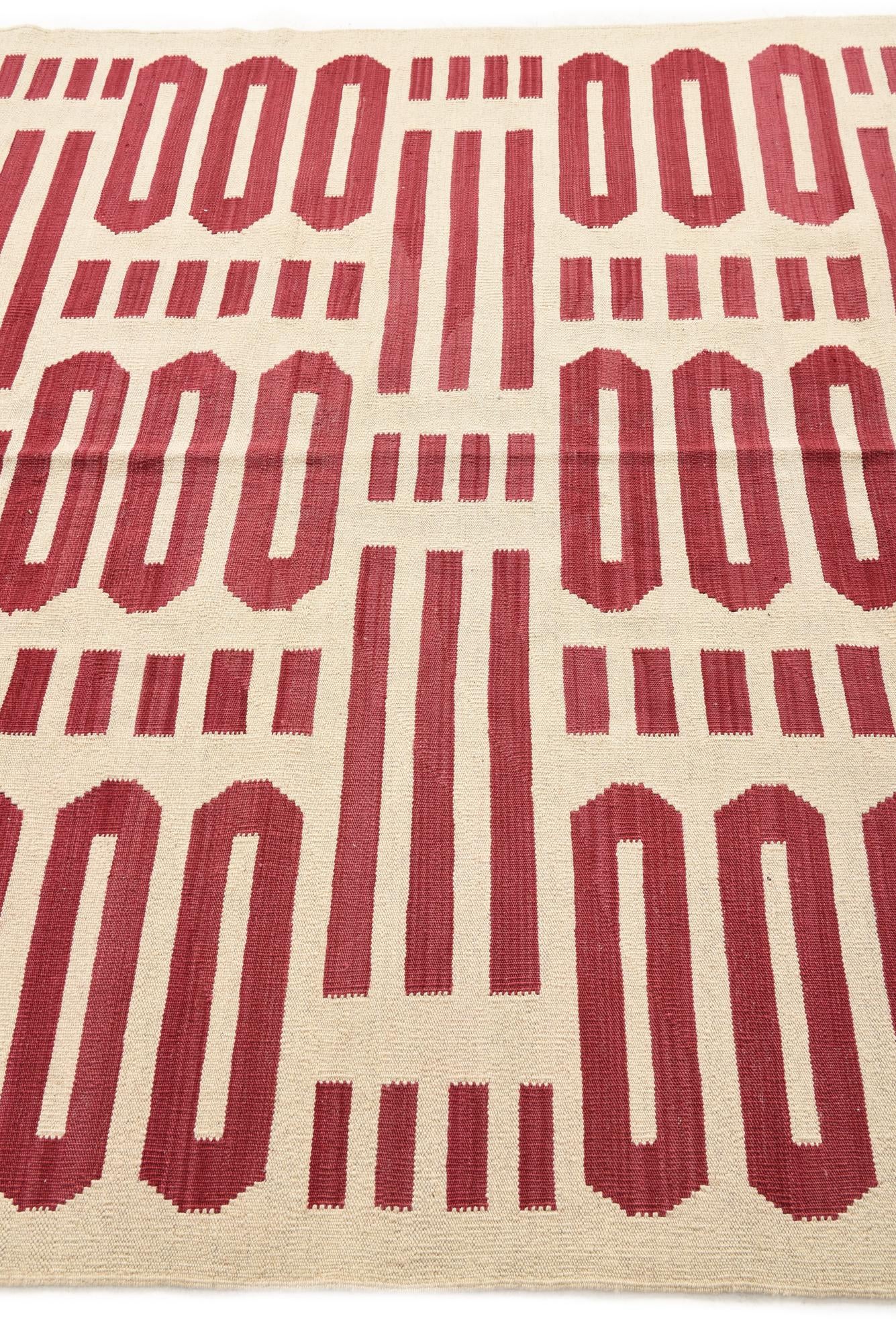 5' 9 x 7' 9 Hand Woven Kilim Modern Wool Rug