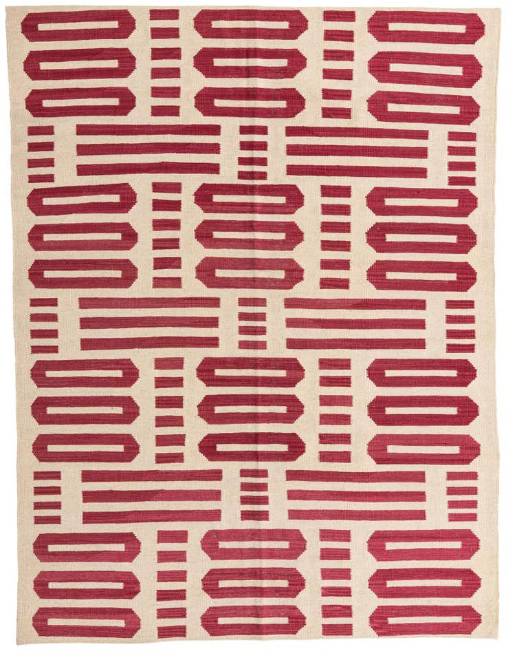 Detail image of 5' 9 x 7' 9 Hand Woven Kilim Modern Wool Rug