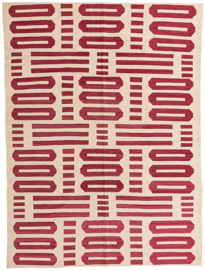 Detail image of 5' 9 x 7' 9 Hand Woven Kilim Modern Wool Rug