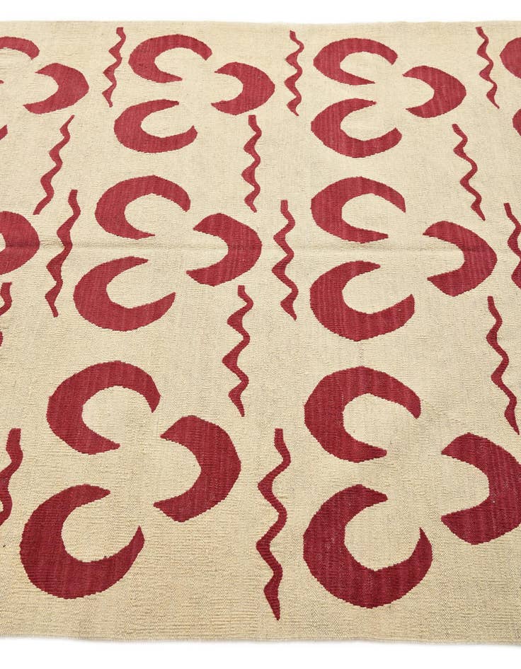 Detail image of 5' 1 x 6' 6  Hand Woven Kilim Modern Wool Rug